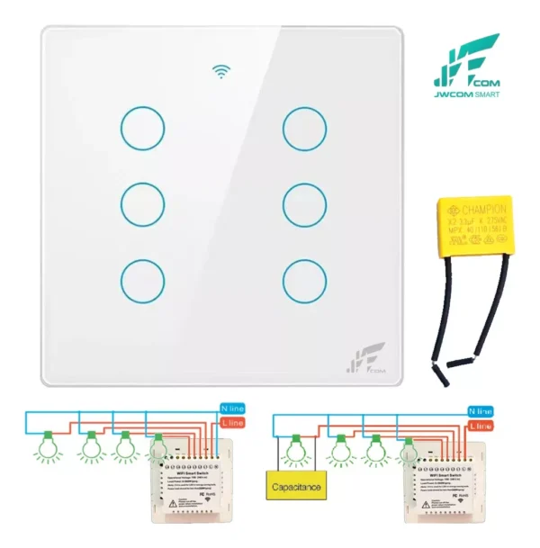 Interruptor Inteligente 6 Teclas Wifi Smart Touch Alexa - Imagem 2