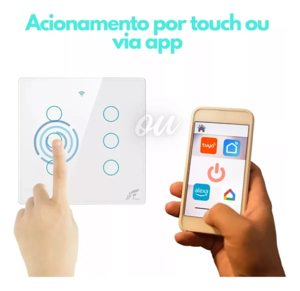 Interruptor Inteligente 6 Teclas Wifi Smart Touch Alexa - Imagem 3