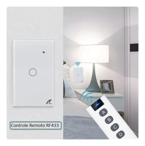 Interruptor Inteligente Wi-fi + Rf 1 Botão Touch Tuya Alexa - Imagem 4