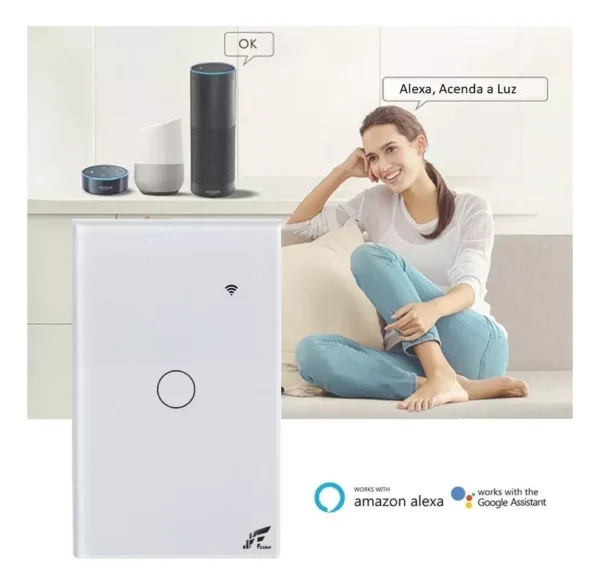 Interruptor Inteligente Wi-fi + Rf 1 Botão Touch Tuya Alexa - Imagem 5