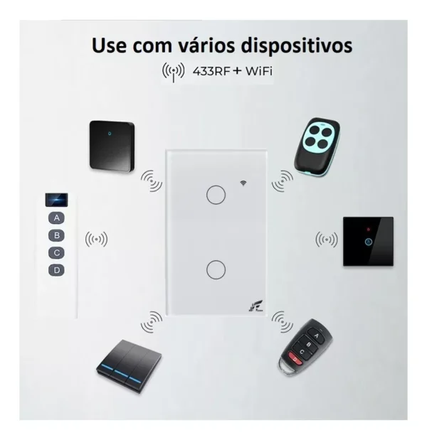 Interruptor Inteligente Wi-fi + Rf 2 Botões Touch Tuya Alexa - Imagem 7