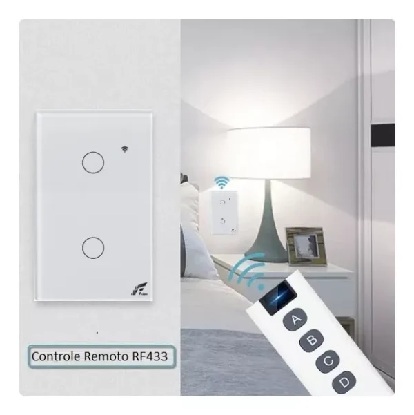 Interruptor Inteligente Wi-fi + Rf 2 Botões Touch Tuya Alexa - Imagem 5