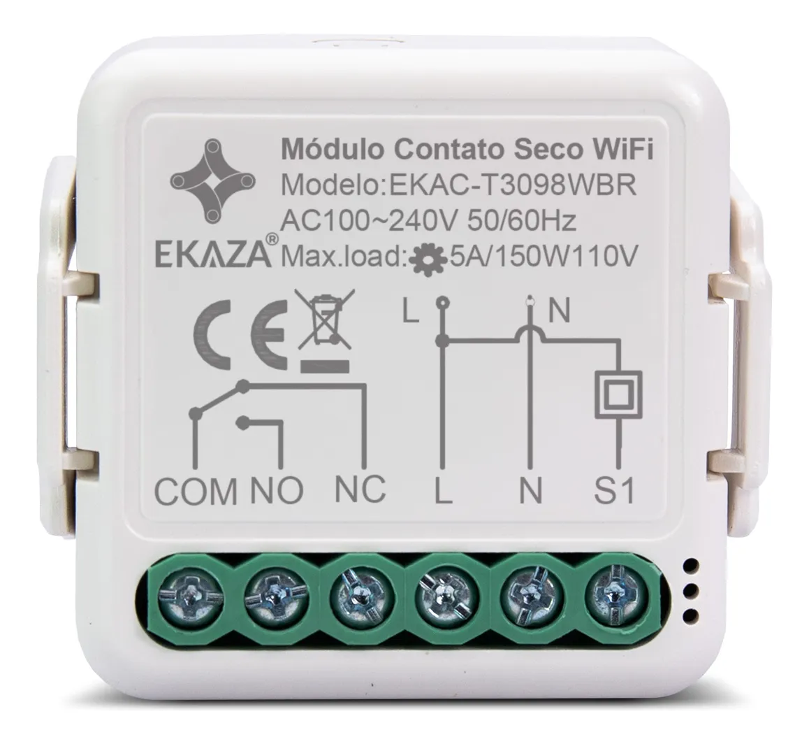 Contato Seco Pulso Wifi Tuya Alexa Ekaza Portão Inteligente