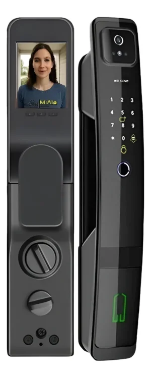 Fechadura Preta Inteligente C/ Reconhecimento Facial 3d Wifi Preta