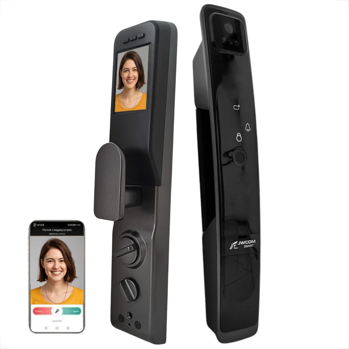 Fechadura Preta Inteligente C/ Reconhecimento Facial 3d Wifi Preta - Imagem 3