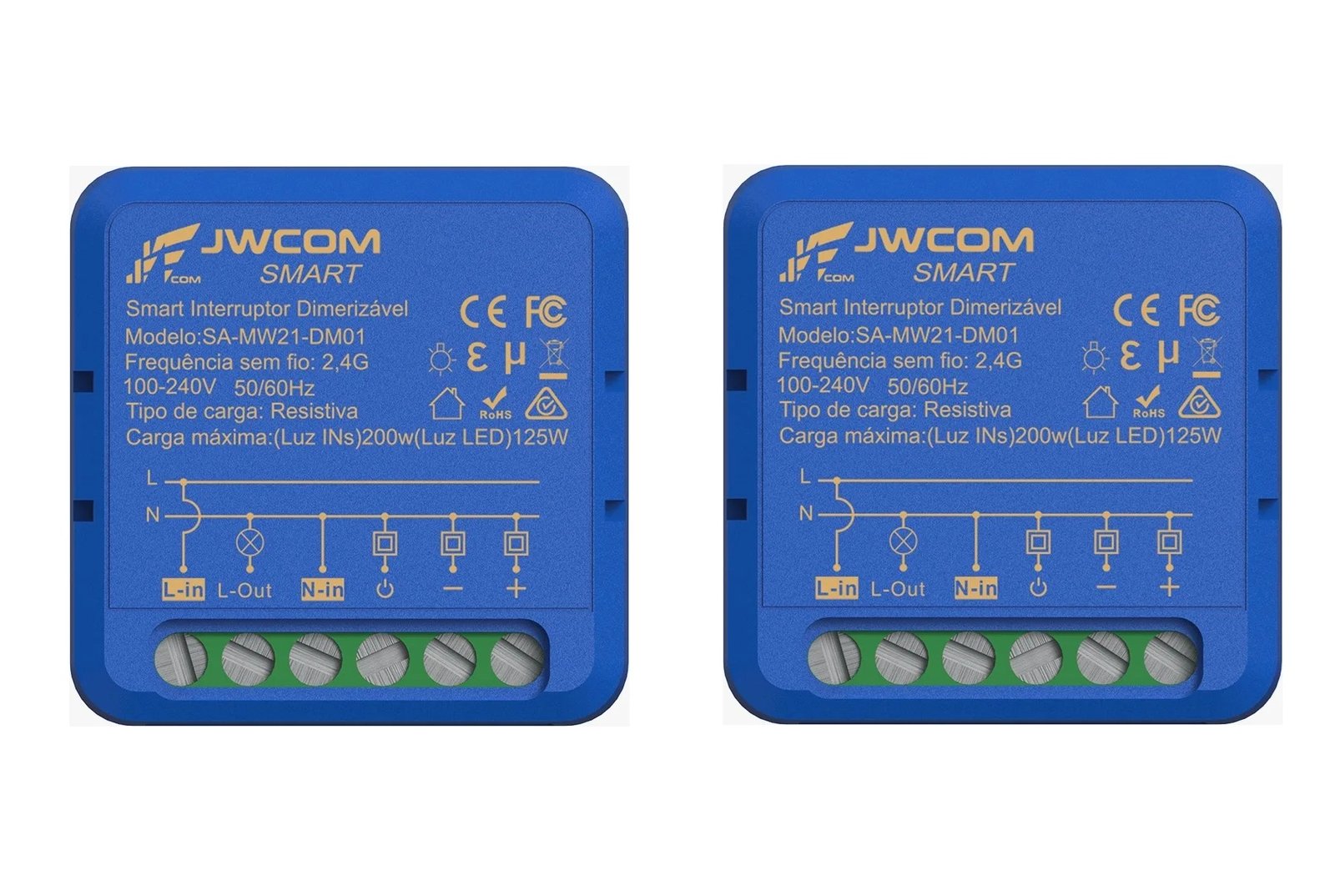 Mini módulo Interruptor Inteligente Wifi Dimmer Ajusta Luz 2 Peças