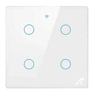 Interruptor Inteligente Wifi Rf 4 Teclas Touch 4x4 S/ Neutro Branco