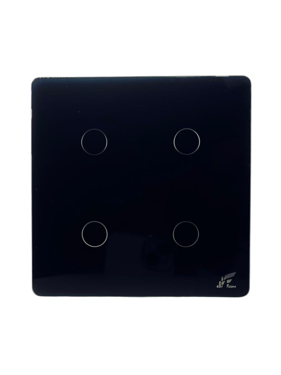 Interruptor Inteligente Wifi Rf 4 Teclas Touch 4x4 S/ Neutro Preto